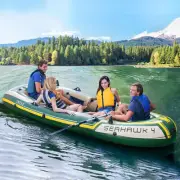 Inflatable Floating Sport Boat with Oars Paddles Water Sports River Lake 4People