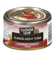 12 cans of CLOVER LEAF Flaked light Tuna Sundried Tomato & Basil 85g each Canada