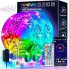 New LED Strip Lights 100ft Music Sync Bluetooth 5050 RGB Room Light with Remote