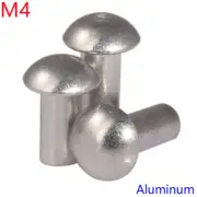 M4 4mm Pan Button Head Knurling Rivets Solid Aluminum Rivet Fasteners Nut Insert