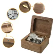 WALNUT WOODEN WIND UP MUSIC BOX ♫ HOWLS MOVING CASTLE ♫