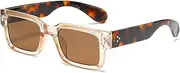 [EYLRIM] Square Frame Sunglasses for Women Men Trendy Chunky Rectangle Sun Glasses Black Shades UV400 Protection