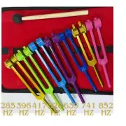 Chakra Tuning Fork Set for Healing, 7 PCS Color Weighted Tuning Forks