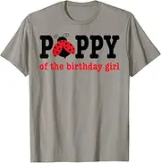 [X.Style] Pappy of The Birthday for Girl - 1st Birthday Ladybug Girl ds1495 T-Shirt (L) Slate Grey