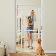 Costway171 cm Extra Tall Pet Gate with 77 cm-104 cm Wide Opening-White