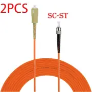 2x SC To ST Fiber Optic Optical Patch Cord Simplex 3M multi-mode Jumper Cable US