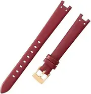 ARSUGMZ Fit for Anne Klein Series AK 1950/9442/9918/9168 Steel Buckle Quality Watch Strap Concave Interface Black Brown Red Watchband Female(Red-Golden-K12)