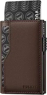 [VULKIT] Wallet for Men - Genuine Leather Pop Up Wallet RFID Blocking Credit Card Holder, Minimalist Design with Gift Box