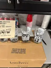 Vintage Libbey Headliner Glasses Set of 8 Cleveland Press - Brand New, Still Box