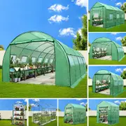 1 X Green Fingers Greenhouse Walk In Tunnel Plant Stand Green Shed
