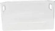 Cabilock 1pc Transparent Book Organizer Storage Box with Dual Handles Multipurpose Container for Books and More Lightweight and Convenient for Home Classroom Use