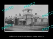 OLD LARGE HISTORIC PHOTO SEMAPHORE SOUTH AUSTRALIA FIRE BRIGADE STATION c1900