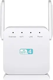 WiFi Extender Booster with 2 *Antennas, Internet Booster with Ethernet Port, WiFi Booster Range Extender 2.4GHz with 3650 Sq.Ft Coverage, 300Mbps, K-R611U