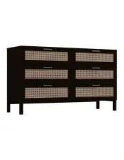 [Casa Decor] Tulum Rattan 6 Chest of Drawers in Black