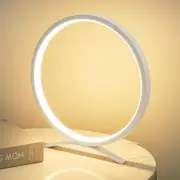 GEPROSMA Modern Metal Table Lamp Desk Lamp Beside Lamp, Minimalist Ring Circular Design, Slim Light for Bedroom Nightstand Living Room, Dimmable, Small Space Lamp