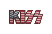 Kiss Logo American Flag Iron On Patch (Red/White/Blue) (One Size)