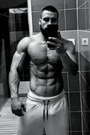 [A112] Male Model Showing Off Body To Viewer Fine Art Hunky Physique