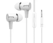 L201 Wired Earphone In-ear Powerful Bass 3.5mm Stereo Earbuds Gaming Headset with Microphone for Mobile Phone White