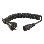 DOSS CK9-2MT Black Curly Iec Power Lead 2M Iec - C13 Appliance Cord Extends Up To 2M BLACK CURLY