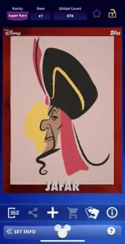 TOPPS DISNEY COLLECT Jafar Red Villain Super Rare 2023 DIGITAL CARDS