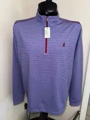 Johnnie O Pullover Mens Quarter Zip Homan Lightweight Stripe Large