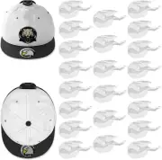 22 Pack Adhesive Hat Hooks for Wall, Super Strong Rack Baseball White Bx 6
