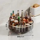 Grey Luxury Rotating Storage Rack - Transparent Spice Organizer & Condiment