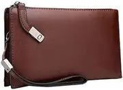 [YANYUESHOP] Fashionable Men's Handbags，Clutch Bag Leather Business Organizer Purse Phone Bag Business Bags Fashion Bags (Color : A)