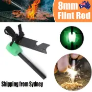 8mm Flint Rod Camping Survival Fire Starter Lighter (FULL Magnesium Rod) NEW