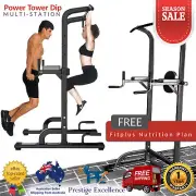 Power Tower Gym Dip Station Home Multi Chin Pull Push Up Bar Workout Exercise AU