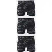 Mens Black Man Active Camo Seamless Boxer 3 Pack