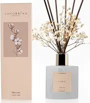 [COCORRÍNA] Reed Diffuser Set, 6.7 oz Clean Linen Scented Diffuser with Sticks Home Fragrance Reed Diffuser for Bathroom Shelf Decor