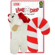 Multipet Lamb Chop 2 Pack Holiday Candy Cane Cat Toy Catnip 4.5" Limited Edition