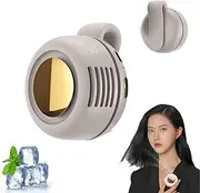 Aerio Clip on Fan, Portable Silent Mini Bladeless Fan Clip on, Mini Fan with Clip, 3-Speed Adjustable Personal Waist Clip Fan for Outdoor & Travel & Office, Travel Accessories, Gift (Off-white)