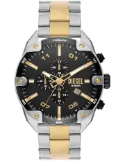 [Diesel] Spiked Chronograph Stainless Steel Watch in Two Tone