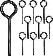 1/8 Inch Standard Hex Dogging Key with Full Loop, 10Pack Allen Wrench Keychain Black Allen Wrench Door Key Set for Push Bar Panic Exit Devices