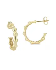 Chloe and Madison 14K Over Silver Bamboo Huggie Earrings