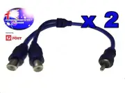 From OZ Quality 2PC 2 RCA Female To 1 RCA Male Audio Adapter Cord Lead 4 Sub Amp