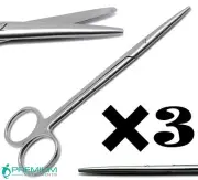 3 Pcs Surgical Veterinary Metzenbaum Straight Scissor 6" Blunt/Blunt Tools