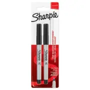 Sharpie Permanent Markers, Ultra-Fine Tip - Black, Pack of 2