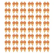 80Pcs Mini Gingham Ribbon Bow 1" Checkered Fabric Ribbon Bows Orange White Black