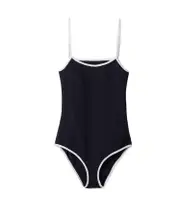 Miu Miu Open-Back One-Piece Swimsuit IT40,IT42,IT38 Blue/White