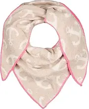 [Zwillingsherz] Triangular Scarf Stole Scarf Made of Cashmere and Wool for Kids Girls Boys Children – High-Quality Cashmere Scarf with Anchor Print and Neon Edge – Perfect for Summer Autumn Winter