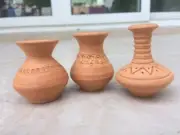 3 x Mini Hand Carved Poetry Vase Home Decor
