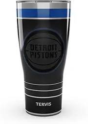 Tervis Traveler NBA Detroit Pistons - Night Game Triple Walled Insulated Tumbler Travel Cup Keeps Drinks Cold & Hot, 30oz, Stainless Steel