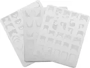 WOONEKY 3 Set Nail Art Stencil Manicure Templates Nail Stamping Gel Polish DIY Tools