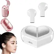 k520 Earbuds, K520 Heart Shaped Couple Earbuds, Cute Small Mini Tiny Invisible Heart ShapedEarbuds, Modular Design Rotatable Combination Small and Cute Stereo Sound Low (White)
