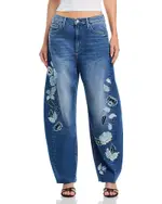 Driftwood Parker Barrel X Floral Foliage in Medium Wash