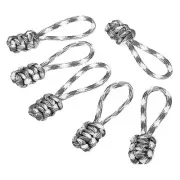 6pcs Zipper Pulls Replacement Extension Cord Handle Fix Pull Tab White Grey
