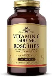 Solgar Vitamin C with Rose Hips Tablets, 1500 Mg, 90 Count